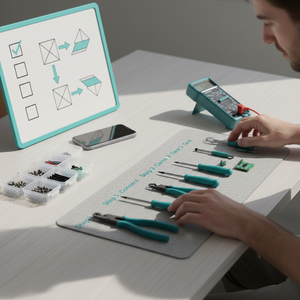 Problem and challenges of SEO best practices shown by a frustrated professional at a cluttered workspace